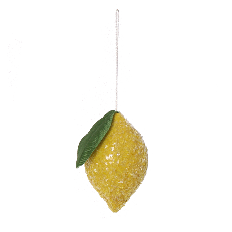 Spun Cotton Frosted Fruit Christmas Decoration, 6cm: Clementine