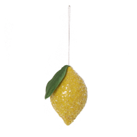 Spun Cotton Frosted Fruit Christmas Decoration, 6cm: Pear