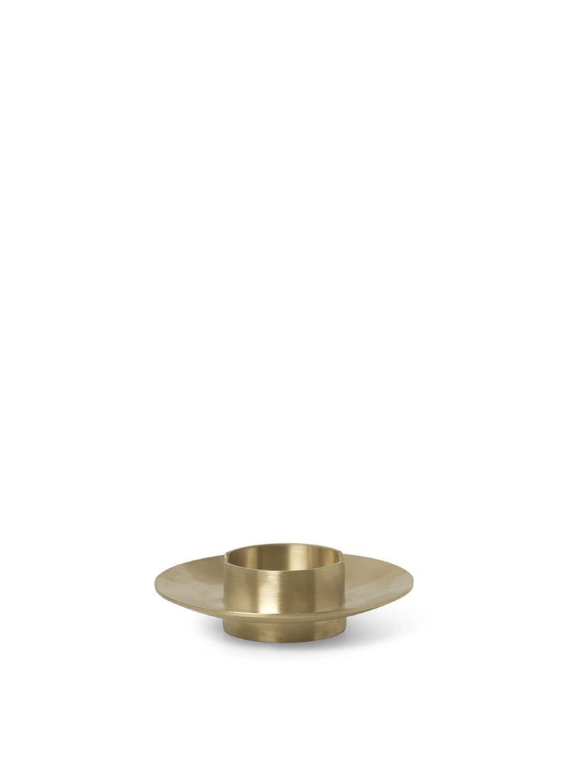 Block Candle Holder - Brass
