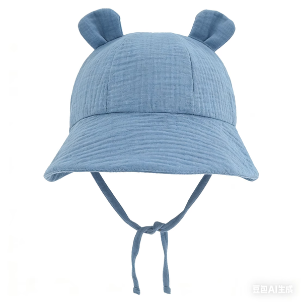 Muslin Baby Sun Hat – Soft Blue