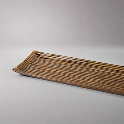 Sashimi Plate Amber Contour Glaze 33.2cm