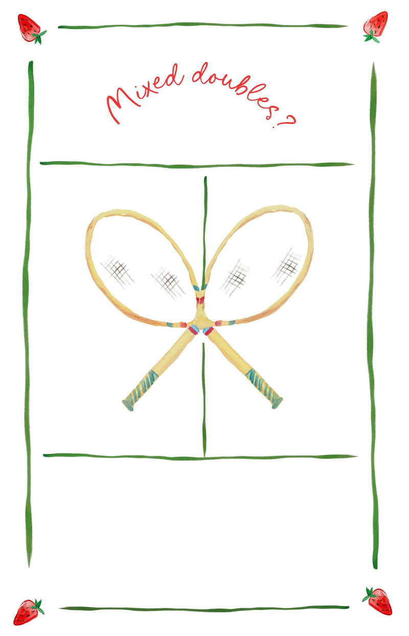 Mixed Doubles? - Tennis Set Linen Teatowel