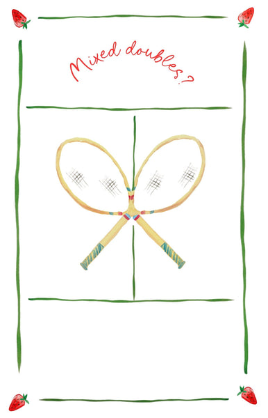 Mixed Doubles? - Tennis Set Linen Teatowel