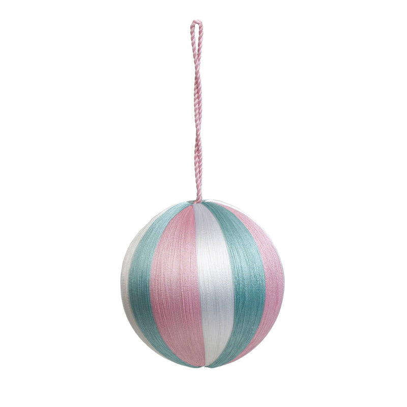 Stripe Bauble 4" Midnight Blue/Teal