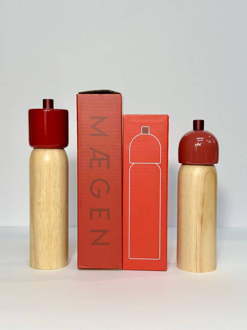 Large Salt & Pepper Grinder - Red & Red
