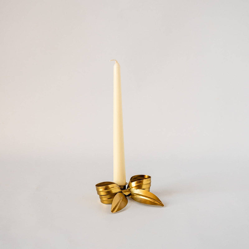 Ribbon Bow Candle Holder - Gold