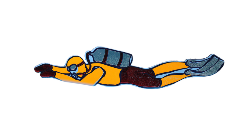 Scuba Diver Bookmark - Pale Blue