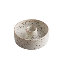 Plate Candle Holder Speckle Stone