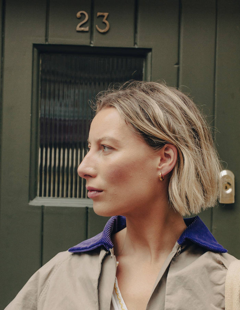 Mini Twist Huggie Hoop Earrings - Gold