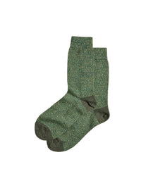 Fine Merino Wool Socks - Green: UK 8-11