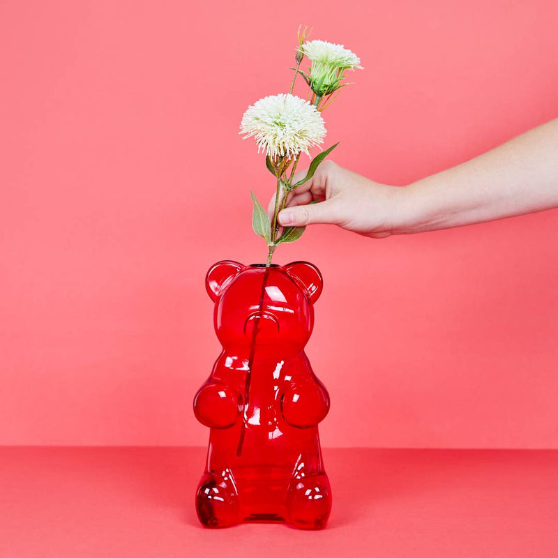 Balvi Yummy Bear Glass Vase Red Vase