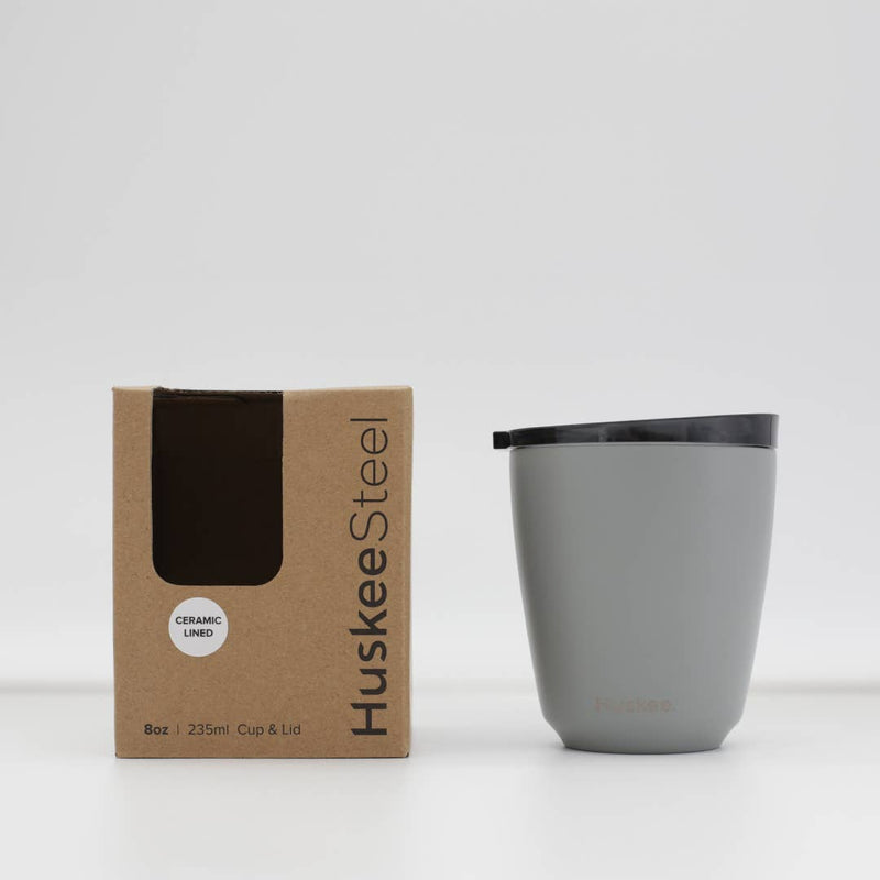 HuskeeSteel Cup & Lid - Black 8oz
