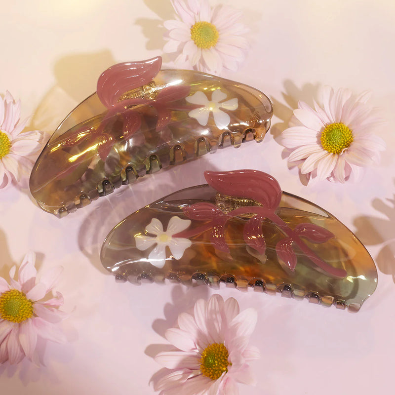 Chloris Flower Acetate Claw Clip - Large