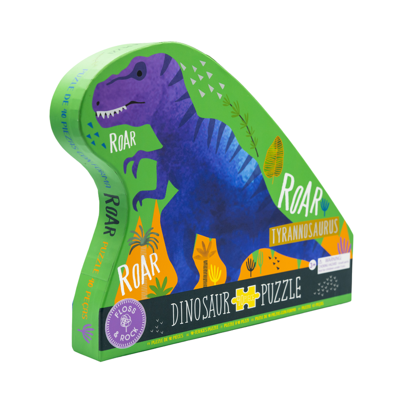Floss and Rock - UK - Dino 40pc "Dinosaur" Shaped Jigsaw with Shaped Box