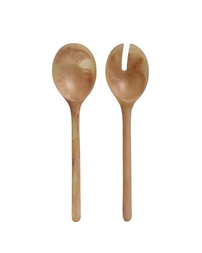 Resin Salad Servers - Coral