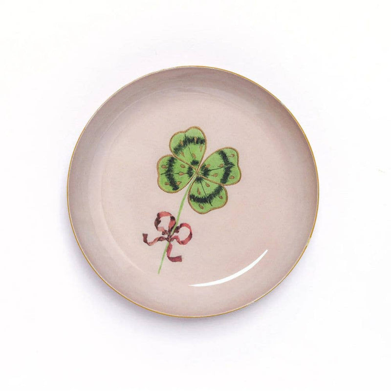 Round Enamel Tray - Clover