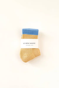 Color Block Girlfriend Socks - Yellow Blue