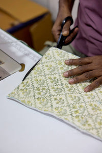 Large Toiletry Bag - Floral Lattice Buttercream