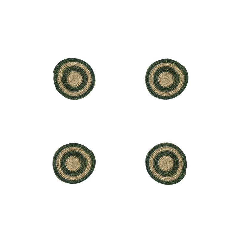 Seagrass Coaster - Olive Green / Natural