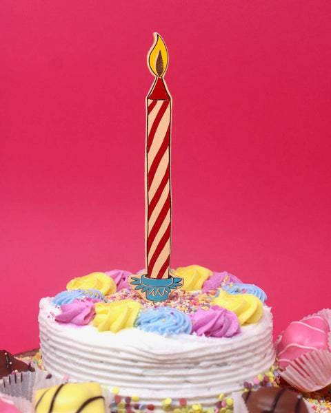 Birthday Candle Bookmark - Peach/Red