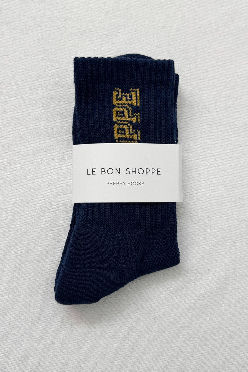 Preppy Socks - Navy/Gold