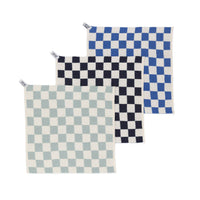 Reusable & Eco-Friendly Cotton Dishcloths - Check Cobalt