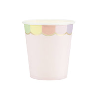 Pastel Pink Scallop Cups - Set of 8