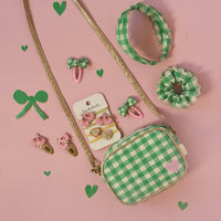 Gertie Gingham Twisty Bow Clips