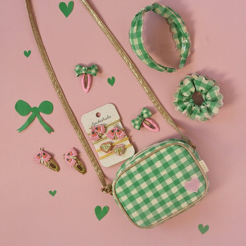 Gertie Gingham Twisty Bow Clips