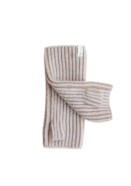 Cashmere & Merino Wrist Warmers in Oatmeal Two-Tone