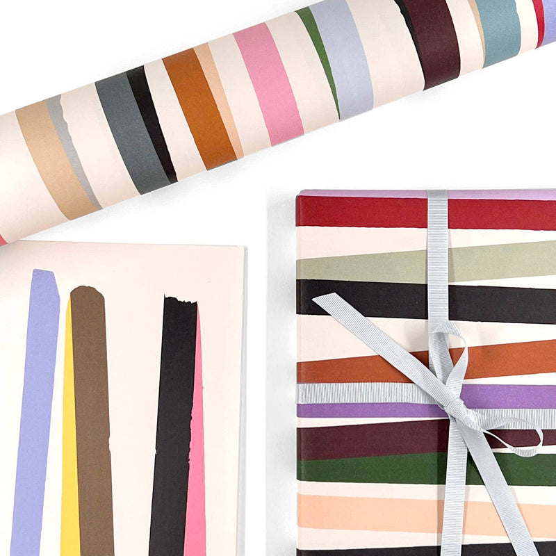 Pavilion - Multicoloured Striped Ribbon Effect Gift Wrap GW-008