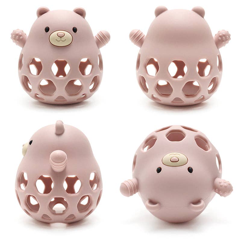 Silicone Motor Skills Ball Bear - Soft Pink