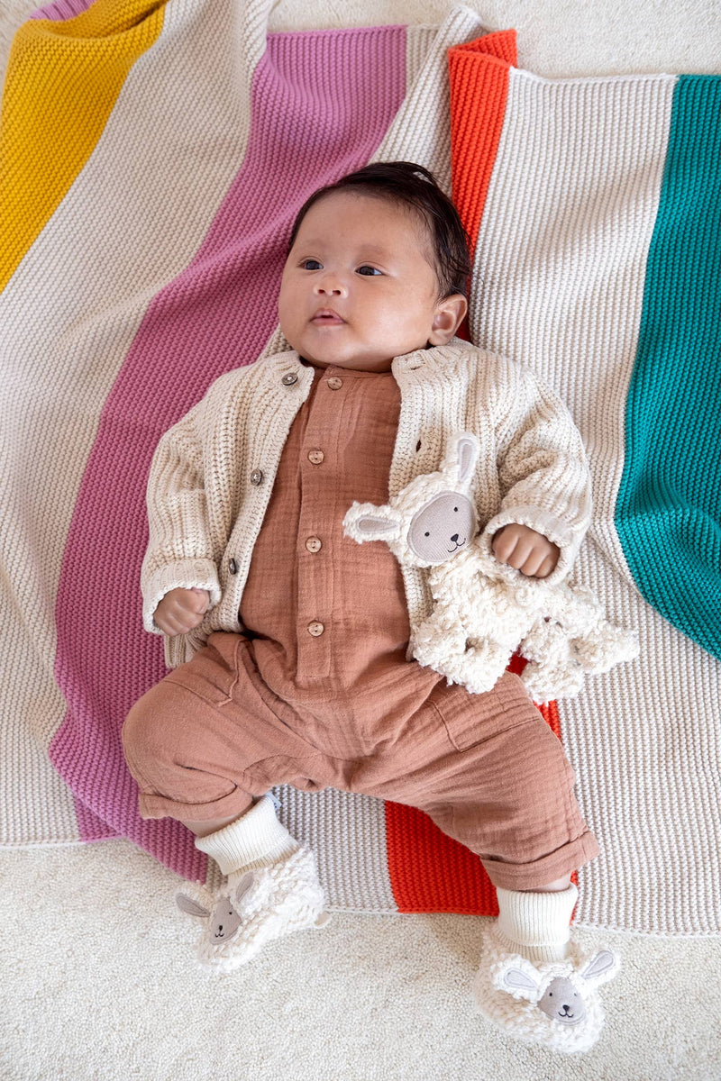 Cotton Knit Baby Comforter: Sheep