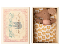 Sleepy Wakey Baby Mouse in Matchbox - Rose