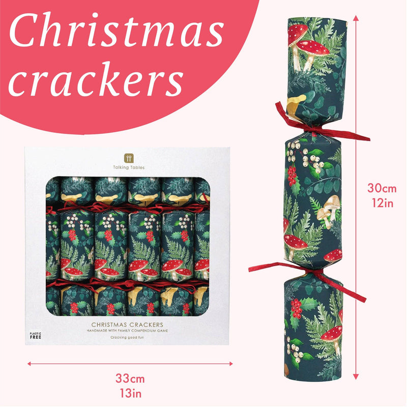 Forest Green Christmas Crackers | 6 Pack |