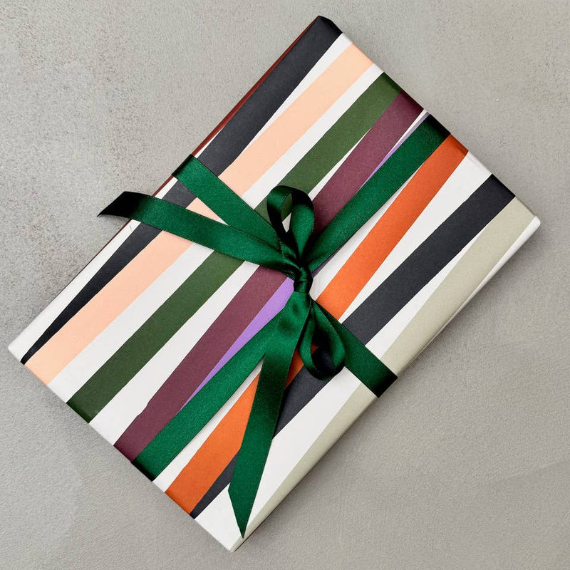Pavilion - Multicoloured Striped Ribbon Effect Gift Wrap GW-008