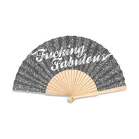 F*cking Fabulous Silver Glitter fan - 23cm