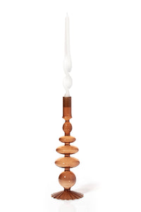 Glass Taper Candle Holder - Champagne