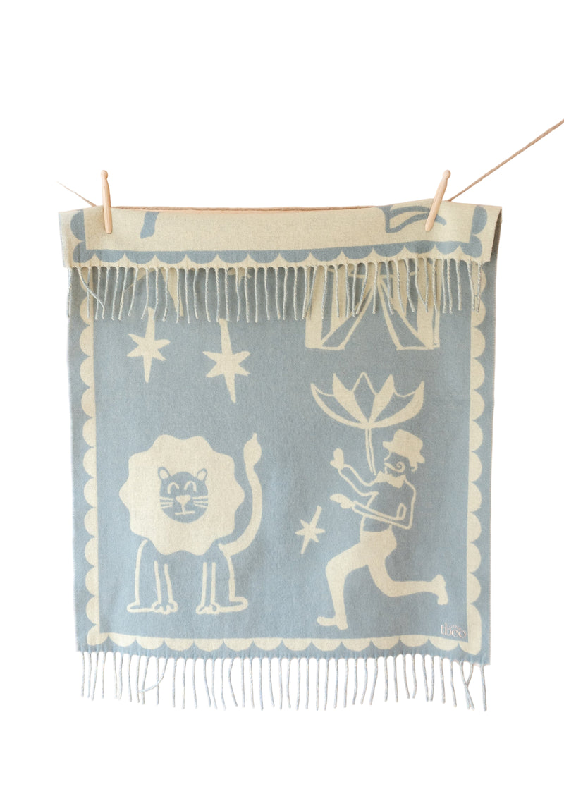 Lambswool Baby Blanket in Circus Jacquard