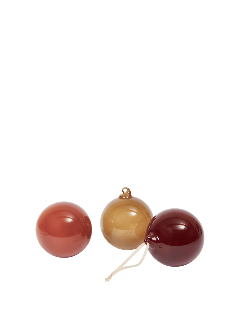 Glass Baubles L - Set of 3 - Roseate Opaque