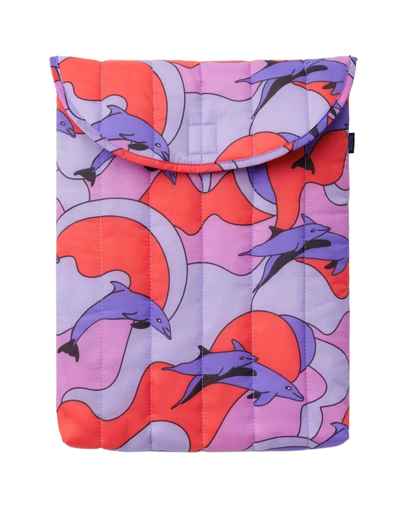 Puffy Laptop Sleeve 16” - Dolphins