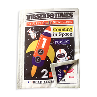 Jo & Nic's Crinkly Cloth Books - Nursery Times Crinkly Newspaper - Space Count