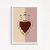 Queen of the Rodeo - Giclee Art Print Love Heart (Mauve): A3