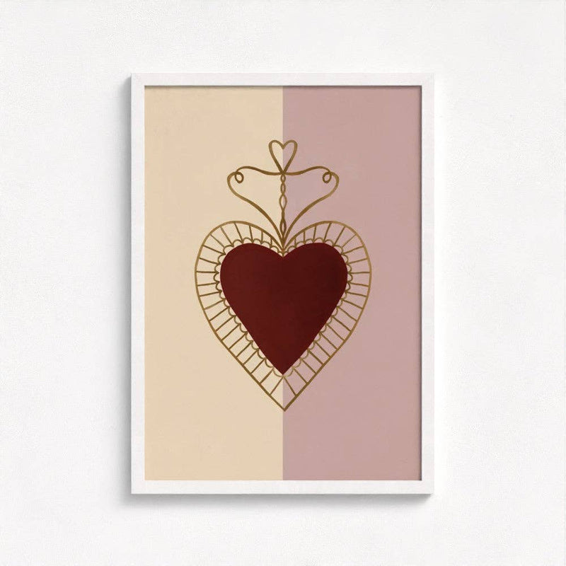 Queen of the Rodeo - Giclee Art Print Love Heart (Mauve): A3