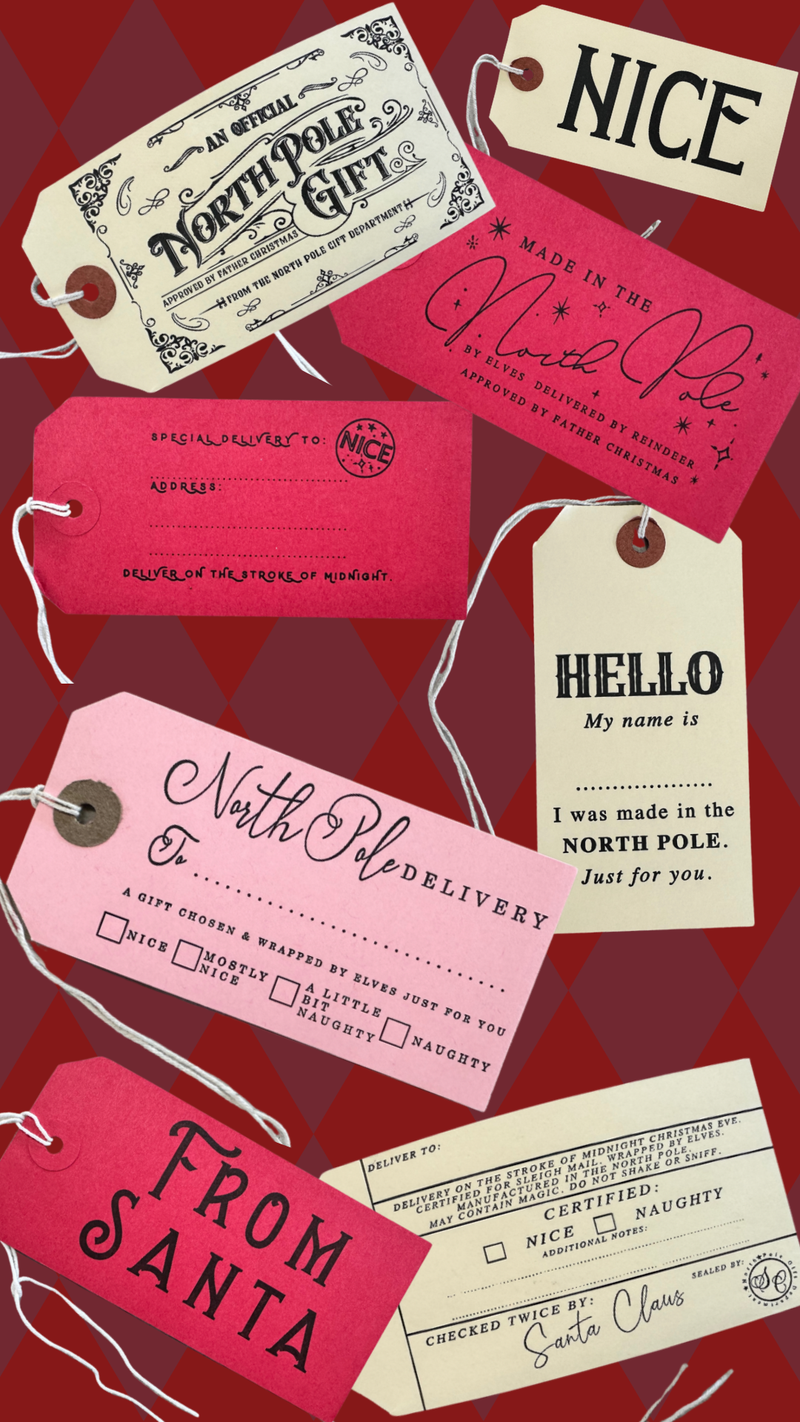 Nice Christmas Letterpress Gift Tags - Pack of 5