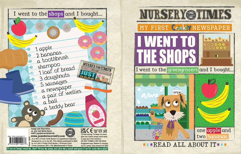 Nursery Times Crinkly Newspaper - I Went To The Shops