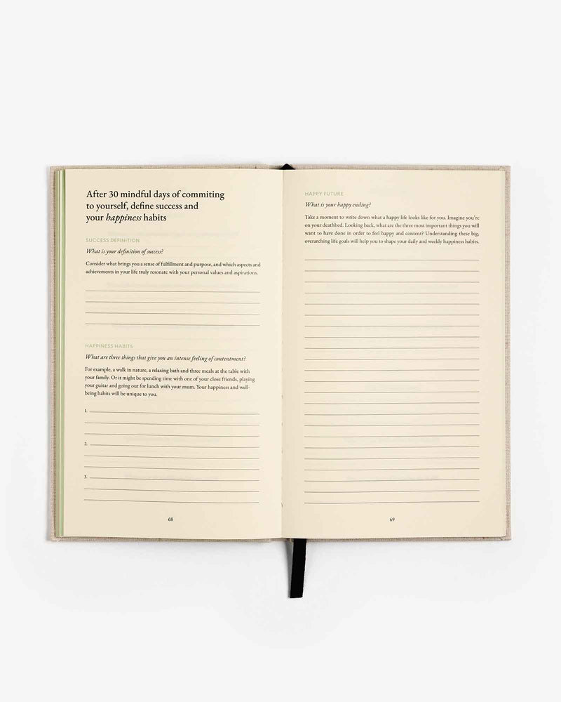 The Three Question Journal Green - Daily Guided Wellbeing