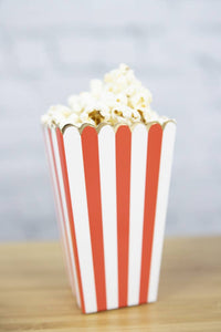 RED AND WHITE POPCORN BOXES X 8
