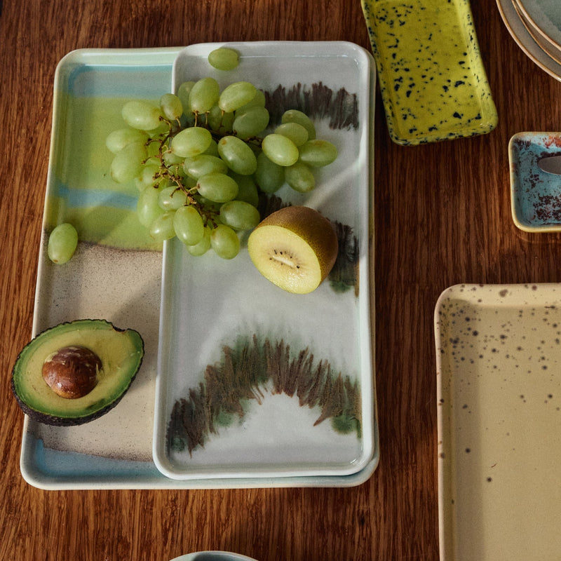 70s Ceramics Cake Tray - Tide