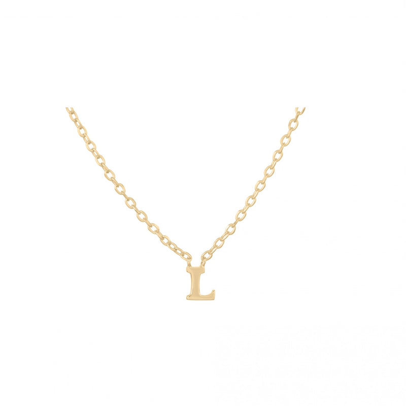 Note Necklace - Letter L - Gold Plated